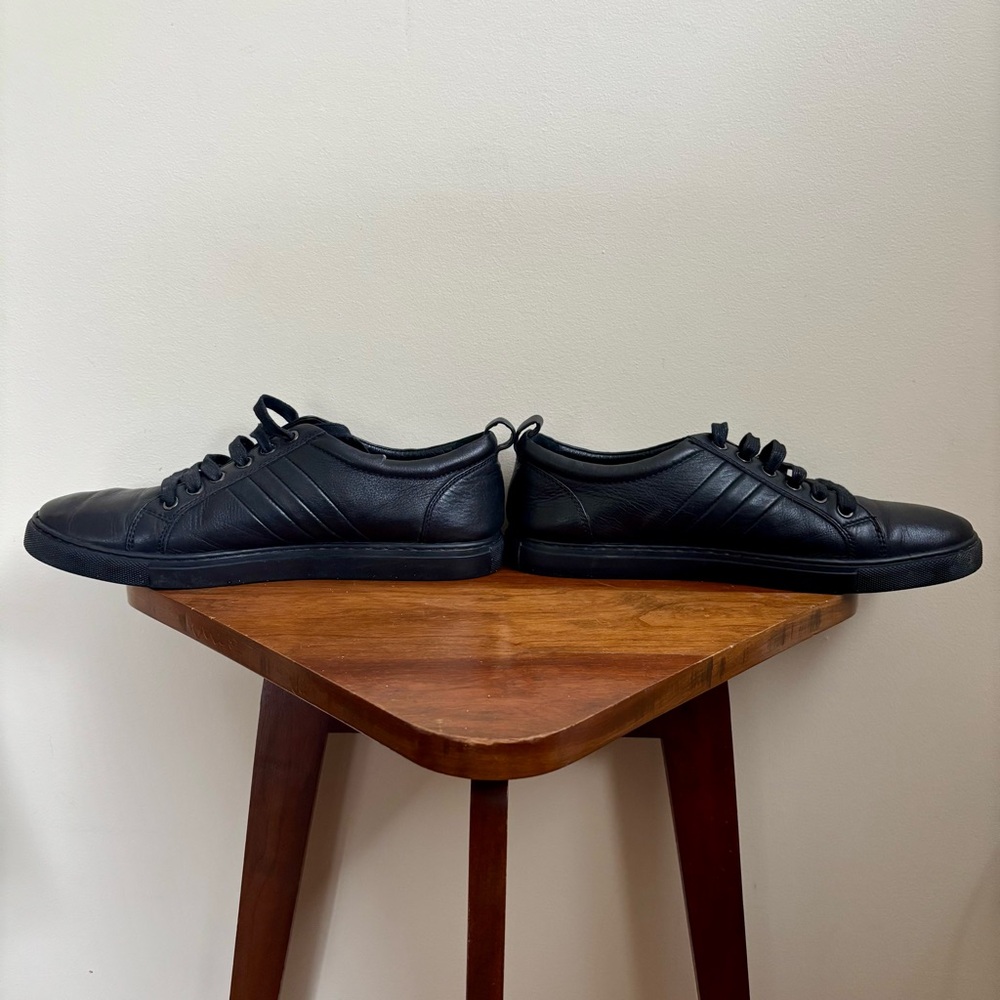 Black Leather Handmade Sneakers - Picture 7 of 11
